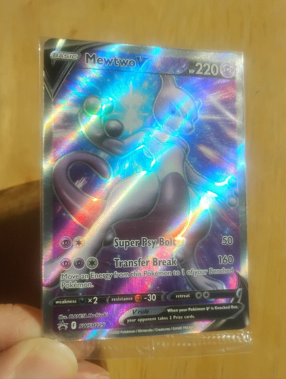 Mint Sealed Holo Ultra Rare Mewtwo V SWSH229 Black Star Promo Pokemon Card